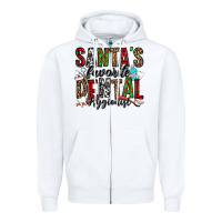White santa's favorite dental hygienist Zipper Hoodie - Jasminsmagicworld