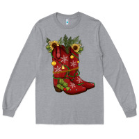 Heather Grey Christmas boots Long Sleeve Tee - JahusDesignShop