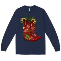 Navy Christmas boots Long Sleeve Tee - JahusDesignShop