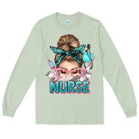 Matcha nurse life messy bun Long Sleeve Tee - NancyCooperArtShop