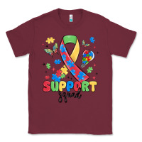 Burgundy support squad autism Classic Tee - MaliasSmallBusiness