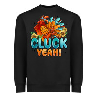 Black cluck yeah Heavyweight Sweatshirt - MaliasSmallBusiness
