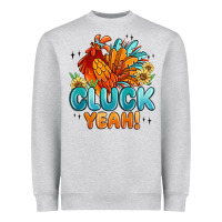 Heather Grey cluck yeah Heavyweight Sweatshirt - MaliasSmallBusiness