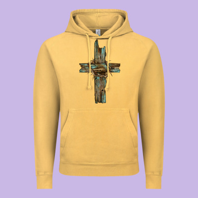 Cross With Thorn Vintage Hoodie Designed By Barkaloodesign