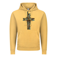 Vintage Mustard cross with thorn Vintage Hoodie - BarkalooDesign