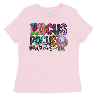 Bubblegum Pink hocus pocus witches Ladies Tee - CowhideDigitalArt