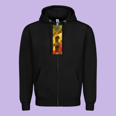 Juneteenth Pen Wrap Zipper Hoodie Designed By Barkaloodesign