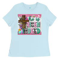 Baby Blue he is risen indeed tumbler Ladies Tee - Neo Western