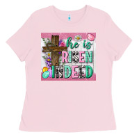 Bubblegum Pink he is risen indeed tumbler Ladies Tee - Neo Western