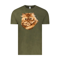 Vintage Olive Persian Cat Face Vintage Tee - LillyAllenDesigns