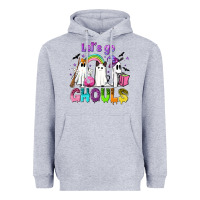 Heather Grey Let's go ghouls Heavyweight Hoodie - NancyCooperArtShop