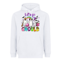 White Let's go ghouls Heavyweight Hoodie - NancyCooperArtShop