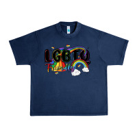 Navy lgbtq  friendly Urban Heavy Tee - MaliasSmallBusiness