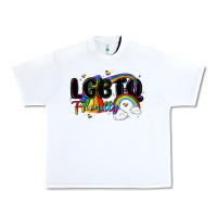 White lgbtq  friendly Urban Heavy Tee - MaliasSmallBusiness