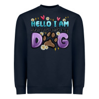 Navy hello i am obsessed with my dog Heavyweight Sweatshirt - MaliasSmallBusiness