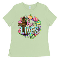 Matcha He lives Easter with flowers Ladies Tee - Neo Western