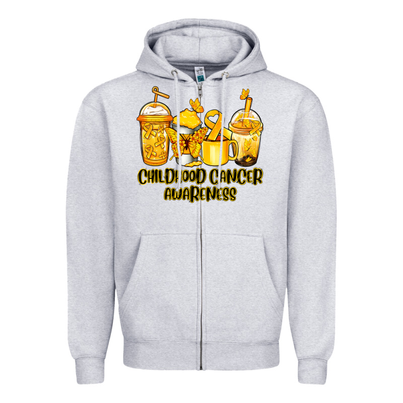 Childhood Cancer Awareness Coffee Zipper Hoodie by Jasminsmagicworld | Teevron