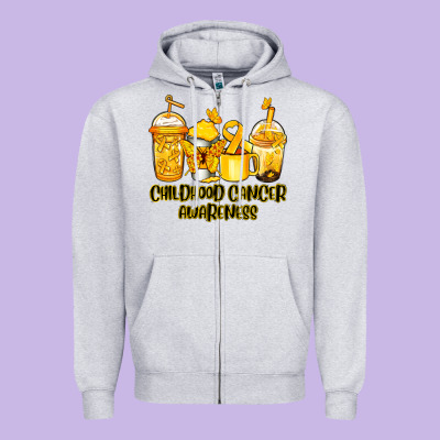 Childhood Cancer Awareness Coffee Zipper Hoodie Designed By Jasminsmagicworld