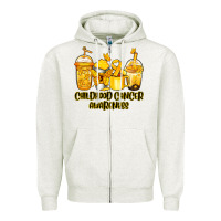 Oatmeal Heather childhood cancer awareness coffee Zipper Hoodie - Jasminsmagicworld