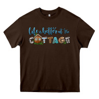 Chocolate Brown life is better at the cottage Heavy Core Tee - HRA Design Shop