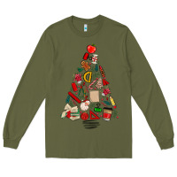 Army Green teacher christmas tree Long Sleeve Tee - MaliasSmallBusiness