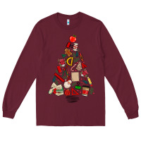 Burgundy teacher christmas tree Long Sleeve Tee - MaliasSmallBusiness