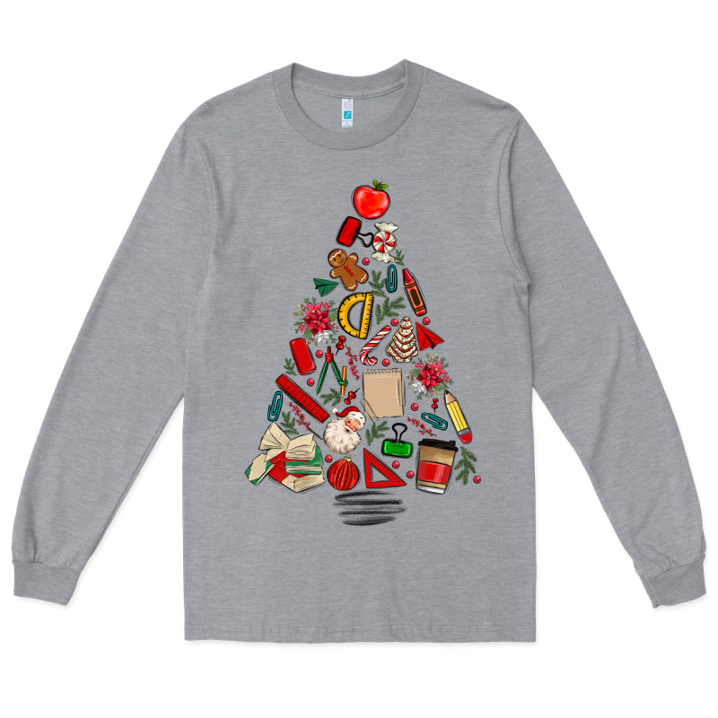 Teacher Christmas Tree Long Sleeve Tee by MaliasSmallBusiness | Teevron