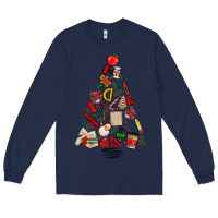 Navy teacher christmas tree Long Sleeve Tee - MaliasSmallBusiness
