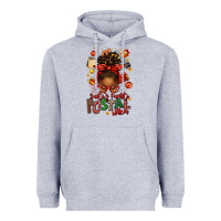 Heather Grey santas favorite postal worker afro messy bun Heavyweight Hoodie - texasbilliewilder