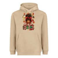 Mushroom santas favorite postal worker afro messy bun Heavyweight Hoodie - texasbilliewilder
