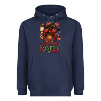 Navy santas favorite postal worker afro messy bun Heavyweight Hoodie - texasbilliewilder