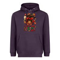 Plum santas favorite postal worker afro messy bun Heavyweight Hoodie - texasbilliewilder