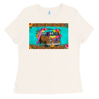 Bone hippie van floral skinny metal can holder Ladies Tee - HRA Design Shop