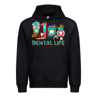 Black Dental Life Dentist Coffee Cups Urban Hoodie - FaDigitalArtStudio