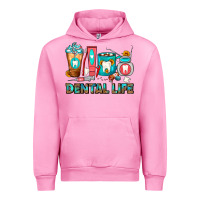 Fuchsia Pink Dental Life Dentist Coffee Cups Urban Hoodie - FaDigitalArtStudio