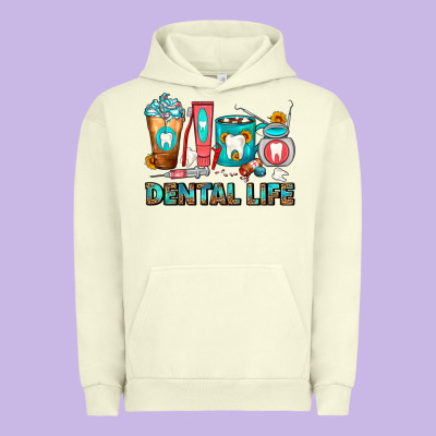 Dental Life Dentist Coffee Cups Urban Hoodie Designed By Fadigitalartstudio