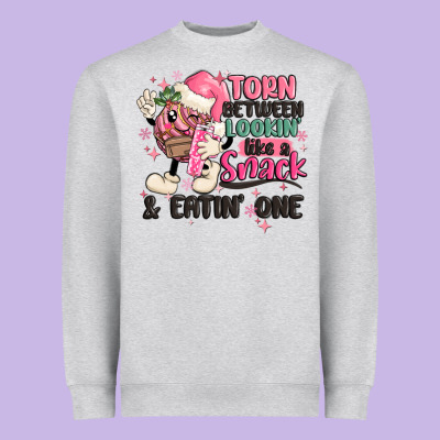 Torn Between Lookin' Like A Snack And Eatin' One Heavyweight Sweatshirt Designed By Maliassmallbusiness