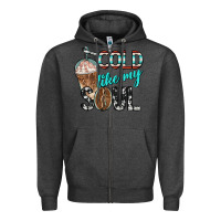 Charcoal Heather cold like my soul with coffee Zipper Hoodie - BarkalooDesign