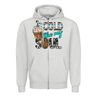 Dove Grey cold like my soul with coffee Zipper Hoodie - BarkalooDesign