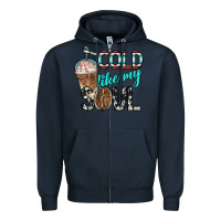 Navy cold like my soul with coffee Zipper Hoodie - BarkalooDesign