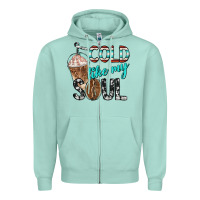 Seafoam cold like my soul with coffee Zipper Hoodie - BarkalooDesign