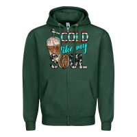Sports Green cold like my soul with coffee Zipper Hoodie - BarkalooDesign