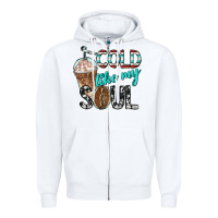 White cold like my soul with coffee Zipper Hoodie - BarkalooDesign