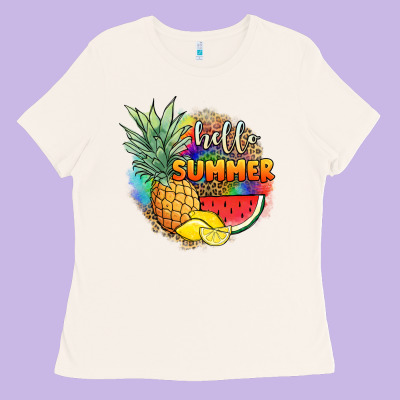 Hello Summer Pineapple Ladies Tee Designed By Jahusdesignshop