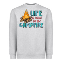 Heather Grey life is better by the campfire Heavyweight Sweatshirt - MaliasSmallBusiness