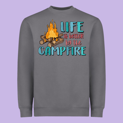 Life Is Better By The Campfire Heavyweight Sweatshirt Designed By Maliassmallbusiness