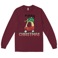 Burgundy merry christmas kids car Long Sleeve Tee - MaliasSmallBusiness