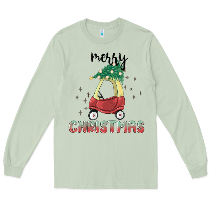 Merry Christmas Kids Car Long Sleeve Tee by MaliasSmallBusiness | Teevron