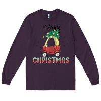 Plum merry christmas kids car Long Sleeve Tee - MaliasSmallBusiness