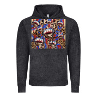 Vintage Arctic american flag lips leopard Vintage Hoodie - NancyCooperArtShop